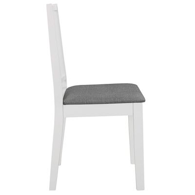 vidaXL Krzesła z poduszkami, 4 szt., białe, lite drewno
