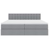 vidaXL Ł&oacute;żko Ze LED Lights Jasnoszary 180 x 200 cm tkanina
