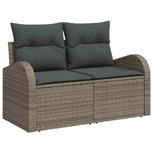 vidaXL Sofa Ogrodowa z poduszką Szary 124 x 62 x 69 cm polirattan