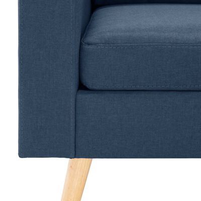 vidaXL 3-osobowa sofa z podnóżkiem, niebieska, tapicerowana tkaniną