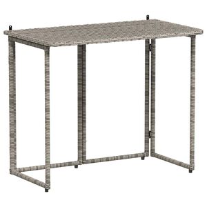 vidaXL Składany st&oacute;ł ogrodowy szary 90x51x75 cm polirattan