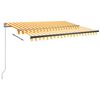 vidaXL Wolnostojąca, automatyczna markiza, 350x250 cm, ż&oacute;łto-biała