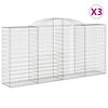 vidaXL Kosze gabionowe, 3 szt, 300x50x140/160 cm, galwanizowane żelazo