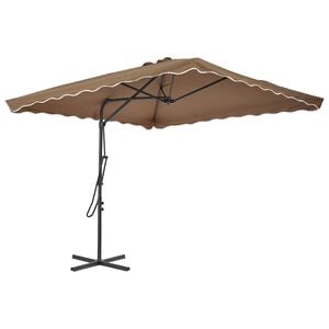 vidaXL Parasol ogrodowy na słupku stalowym, 250 x 250 cm, kolor taupe