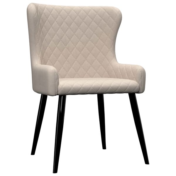 vidaXL Krzesła stołowe, 2 szt., kremowe, obite tkaniną