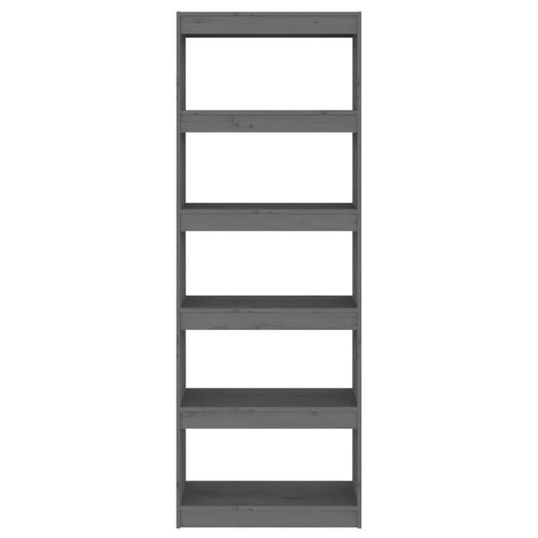 vidaXL Regał na książki/przegroda, szary, 60x30x167,5 cm, sosnowy