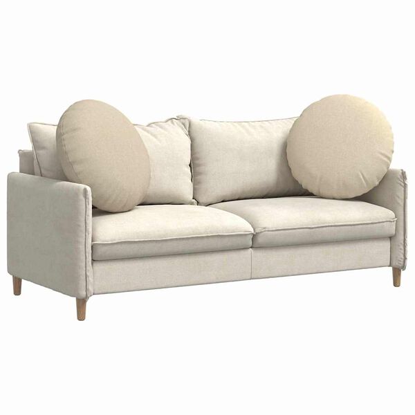 vidaXL Poduszki na siedziska 2 pcs Kremowy &Oslash;80 x 29 cm tkanina