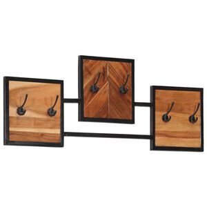 vidaXL Wieszak na płaszcze, 90x1x35 cm, lite drewno akacjowe i żelazo