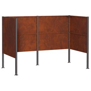 vidaXL Ekran na kosz na śmieci 167 x 85 x 113 cm Stal kortenowska