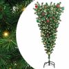 vidaXL Odwr&oacute;cone Sztuczne Oświetlone Choinka z Zestawem Kulek 150 cm