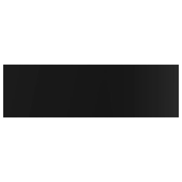 vidaXL Półki na książki, 8 szt., wysoki połysk, czarne, 100x30x1,5 cm