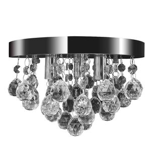 vidaXL Wisząca lampa sufitowa z kryształkami, chromowa
