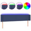 vidaXL Zagł&oacute;wek do ł&oacute;żka z LED, niebieski, 203x16x78/88 cm, tkanina