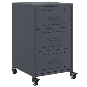 vidaXL Szafka nocna, antracytowa, 36x39x59 cm, stal