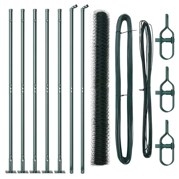 vidaXL Słupek ogrodzeniowy. Zielony 10 x 1,5 m (siatka 36 mm)