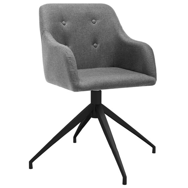 vidaXL Obrotowe krzesła stołowe, 4 szt., jasnoszare, obite tkaniną