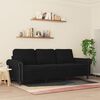 vidaXL Sofa 3-osobowa, czarny, 180 cm, tapicerowana aksamitem