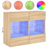vidaXL Ścienna szafka TV z LED, dąb sonoma, 78,5x30x60,5 cm