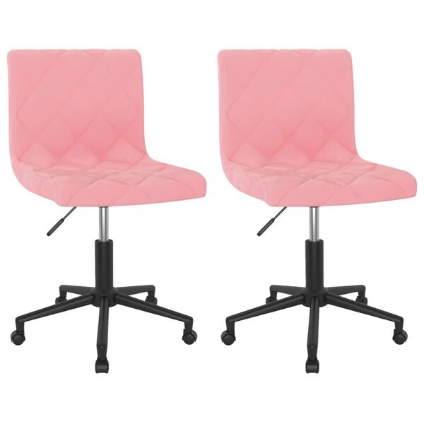 vidaXL Obrotowe krzesła stołowe, 2 szt., r&oacute;żowe, aksamitne