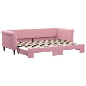vidaXL Sofa rozsuwana, r&oacute;żowa, 80x200 cm, aksamit