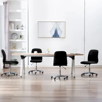vidaXL Krzesła stołowe, 4 szt., czarne, tapicerowane tkaniną