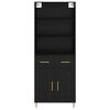 vidaXL Highboard Czarny Dąb 69,5 x 34 x 180 cm Materiał drewnopochodny