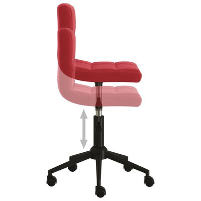 vidaXL Obrotowe krzesło biurowe, winna czerwień tapicerowane aksamitem