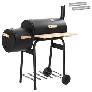 vidaXL Grill na świeżym powietrzu 103 x 60 x 113 cm Stal Czarny