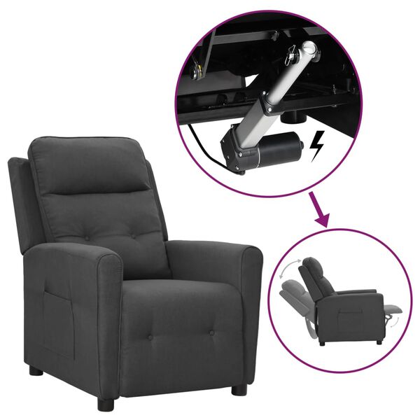 vidaXL Fotel ułatwiający wstawanie, ciemnoszary, obity tkaniną