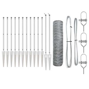 vidaXL Słupek ogrodzeniowy. Srebrny 25 x 1 m (siatka 50 mm) Stal