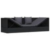 vidaXL Sofa ogrodowa z poduszkami, polirattan, czarna