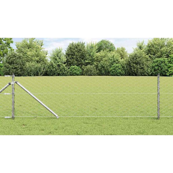 vidaXL Słupek ogrodzeniowy. Srebrny 100 x 0,6 m (mesh 50 mm) Stal