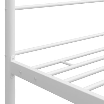vidaXL Rama łóżka z baldachimem, biała, metalowa, 140 x 200 cm