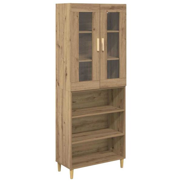 vidaXL Highboard Dąb rzemieślniczy 69,5 x 34 x 180 cm