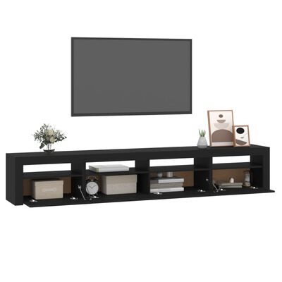 vidaXL Szafka pod TV z oświetleniem LED, czarna, 240x35x40 cm