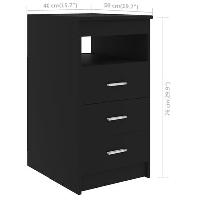 vidaXL Komoda, czarna, 40x50x76 cm, materiał drewnopochodny