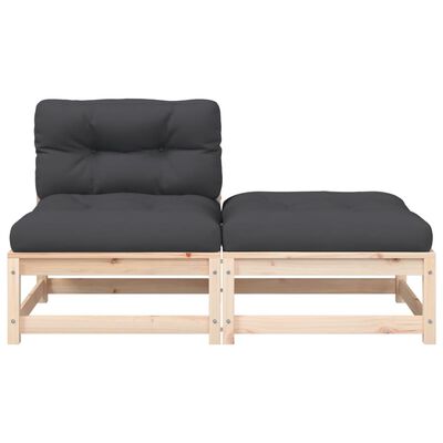 vidaXL Ogrodowa sofa bez podłokietników, z poduszkami i podnóżkiem