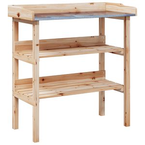 vidaXL Stolik ogrodniczy z p&oacute;łkami, 78x38x82,5 cm, jodłowy