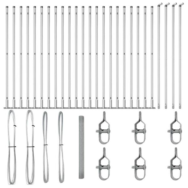 vidaXL Słupek ogrodzeniowy. Srebrny 50 x 1,5 m (siatka 25 x 25 mm)