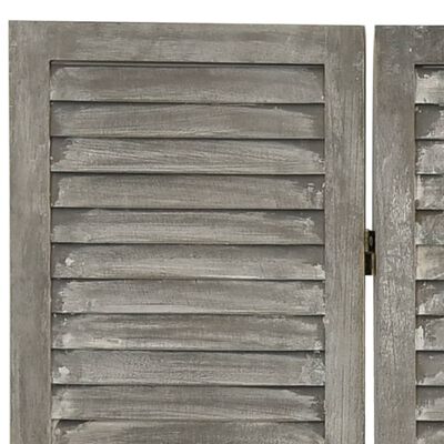 vidaXL Parawan 3-panelowy, szary, 106,5x166 cm, lite drewno