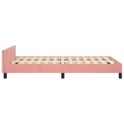 vidaXL Rama łóżka z zagłówkiem, różowa, 120x200 cm, aksamitna