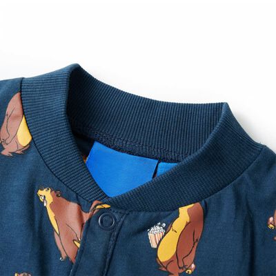 Dziecięca piżama jasnoczęściowa, dżinsowy niebieski, 128