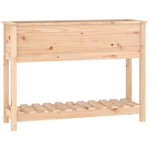 vidaXL Donica z p&oacute;łką, 111,5x34,5x81 cm, lite drewno sosnowe