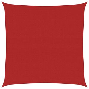 vidaXL Żagiel przeciwsłoneczny, 160 g/m&sup2;, czerwony, 7x7 m, HDPE
