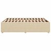 vidaXL Rama ł&oacute;żka bez materaca, kremowa, 160x200 cm, obita tkaniną