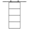 vidaXL Drzwi przesuwne z zestawem okuć czarne 90x205 cm ESG szkło