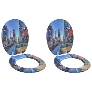 vidaXL Deska toaletowa 2 pcs Szary 44 x 38 cm Płyta MDF