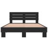 vidaXL Rama ł&oacute;żka, czarna, 140x190 cm, materiał drewnopochodny i metal