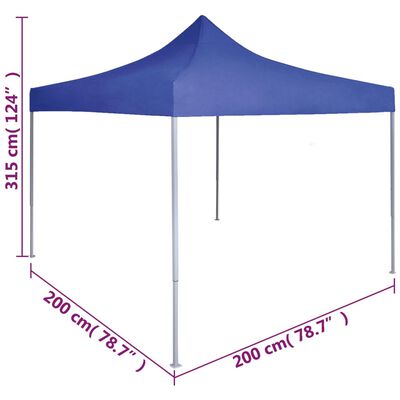 vidaXL Profesjonalny, składany namiot imprezowy 2x2 m, stal, niebieski