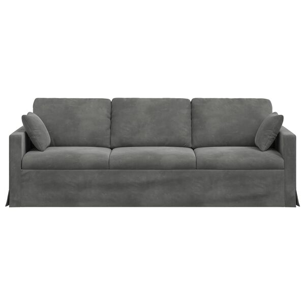 vidaXL Sofa Ciemnoszary 228 x 78 x 80 cm Aksamit